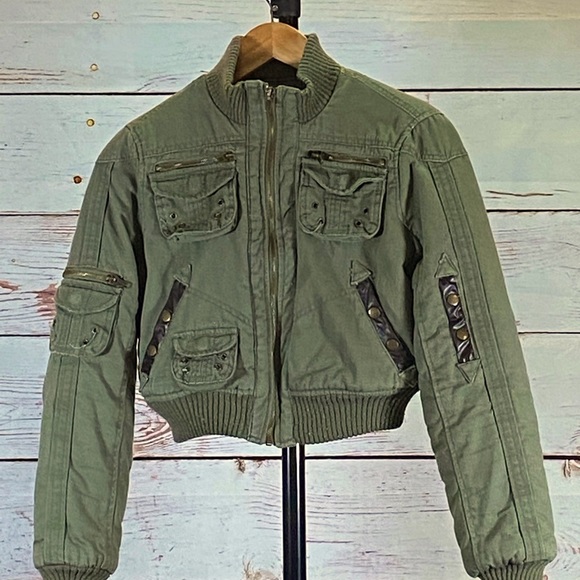 miss uu Jackets & Blazers - Cropped Bomber Jacket by Miss Uu Size M